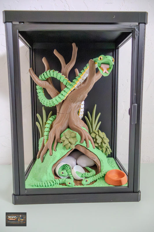 Enchanted Forest Snake & Hatchling Surprise – 3D Printed Articulated Display