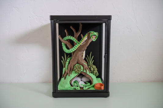 Enchanted Forest Snake & Hatchling Surprise – 3D Printed Articulated Display
