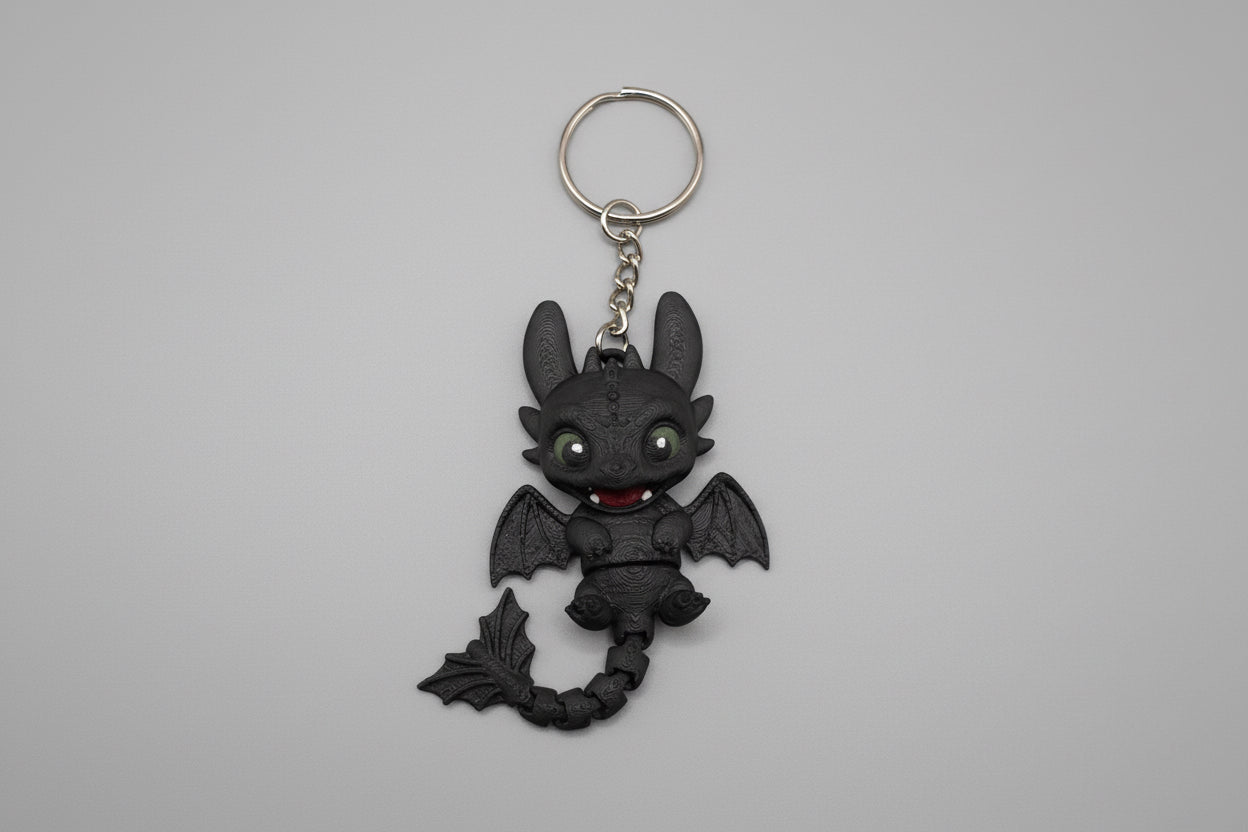 Night & Light Fury Duo Keychain Set – Cute Dragon Couple Keychains 🐉🤍🖤