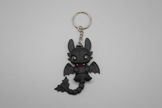 Night & Light Fury Duo Keychain Set – Cute Dragon Couple Keychains 🐉🤍🖤