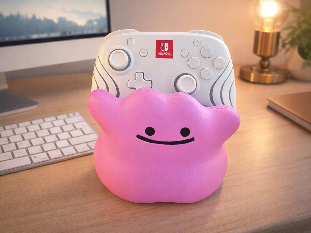Ditto Controller Holder – 3D Printed Gaming Accessory (Fan-Inspired)
